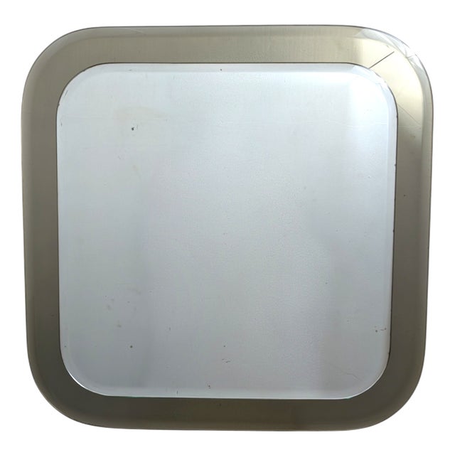 Vintage Wall Mirror in Clear and Smoked Glass, 1970s For Sale