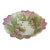 Floral Porcelain Scalloped Bowl With Pink & Green Petal Design and Gold Gilt Trim For Sale