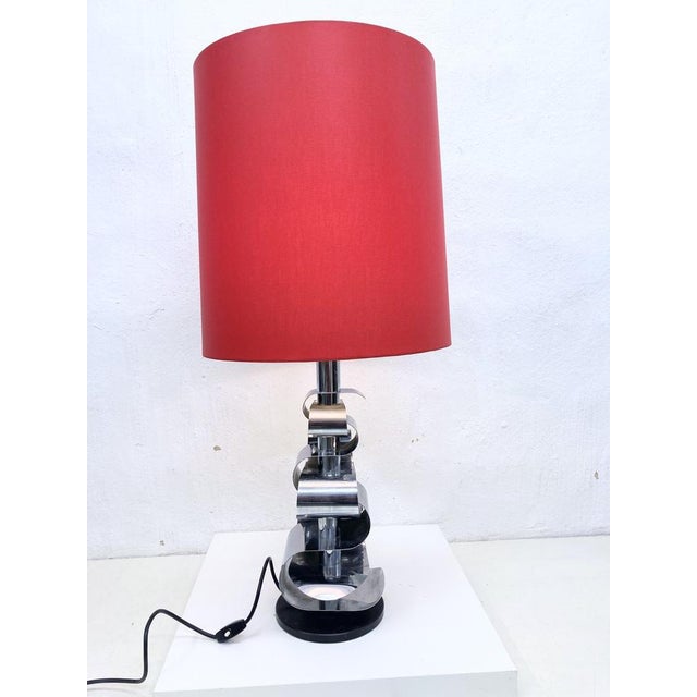 Mid-Century Modern Vitage Floor Lamp with Chrome Lamp Base, 1960s For Sale - Image 3 of 9