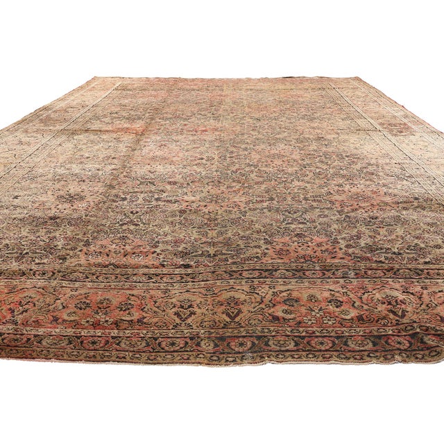Indian Late 19th Century Antique Indian Agra Rug - 11'06 X 17'10 For Sale - Image 3 of 9