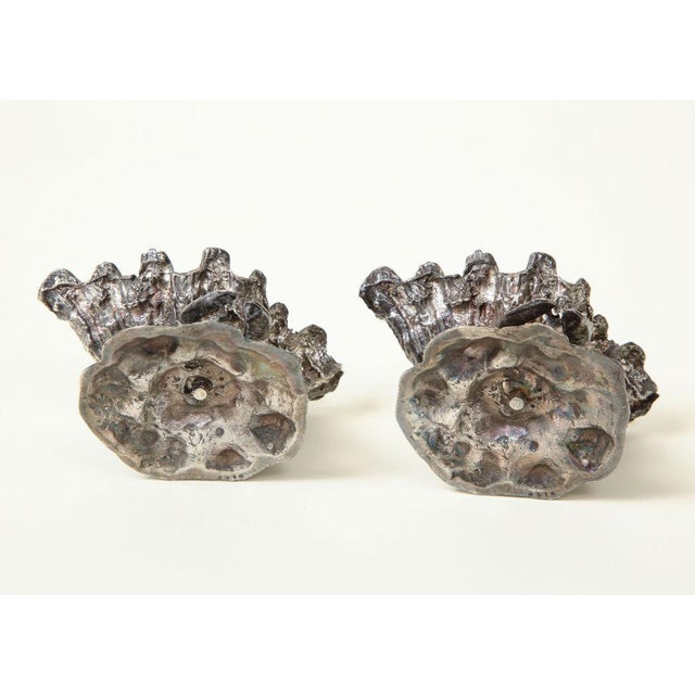 Late 19th Century Pair of 19th Century Pewter Shell and Crayfish Salt Cellars For Sale - Image 5 of 6