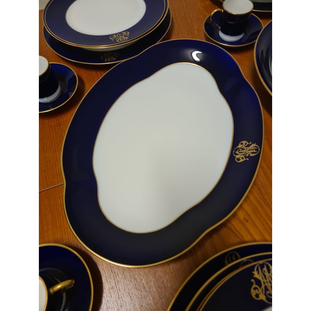 Cobalt Blue Dinnerware Set from Limoges, 1960s, Set of 68 For Sale - Image 9 of 18