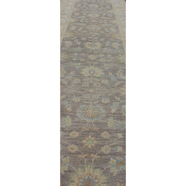Lavender Keivan Woven Arts Runner With All-Over Tabriz Design With Geometric Motifs For Sale - Image 8 of 12