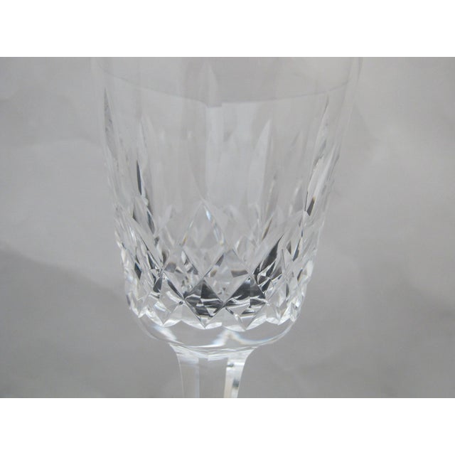 Hollywood Regency Mid 20th Century Waterford Cut Crystal Lismore Claret Wine Glass Stemware Set of 4 For Sale - Image 3 of 4