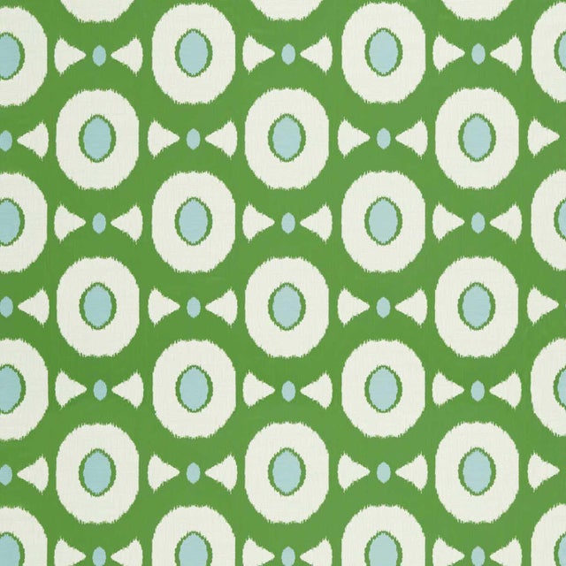 Harlequin Zinnia Fabric in Emerald/Sky - a Sample For Sale