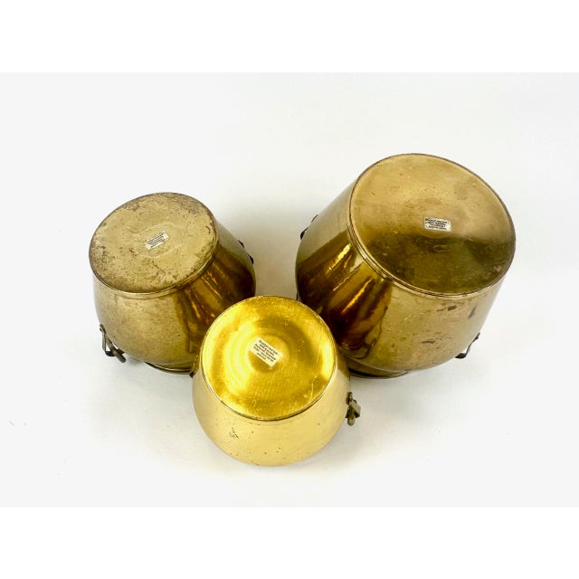 Vintage Swedish Brass Pulp Pots from Skultuna, 1980s, Set of 3 For Sale - Image 11 of 15