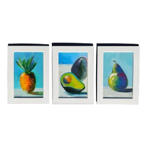 "Kitchen Trio" Contemporary Set of 3 Still Life Acrylic Paintings by Linda McDonough