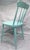 Turquoise Vintage Chippy Turquoise Wooden Farmhouse Shabby Chic Accent Chair For Sale - Image 8 of 13