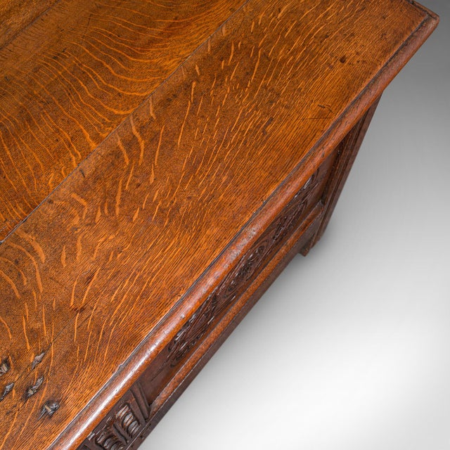 Large Antique Carved Coffer, English Oak, Blanket Chest, William Iii, Circa 1700 For Sale - Image 9 of 12