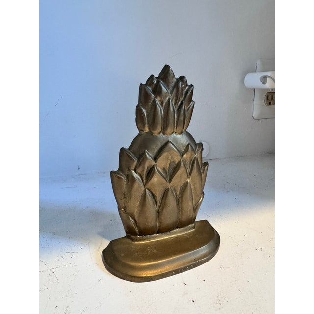 Vintage Brass Pineapple Doorstopper Bookend For Sale In Charleston - Image 6 of 12