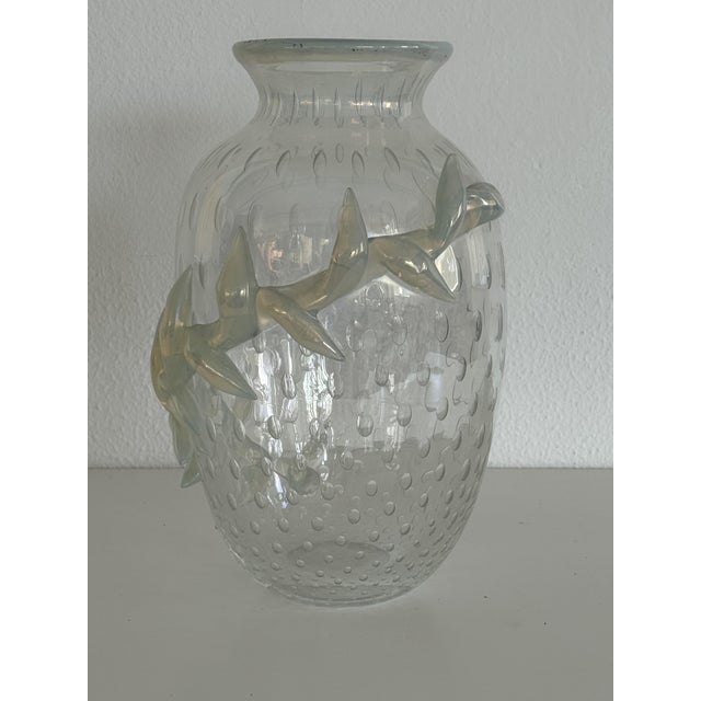 Italian Murano Glass Vase with Air Bubbles and Glass Garland, 1990s For Sale - Image 15 of 18