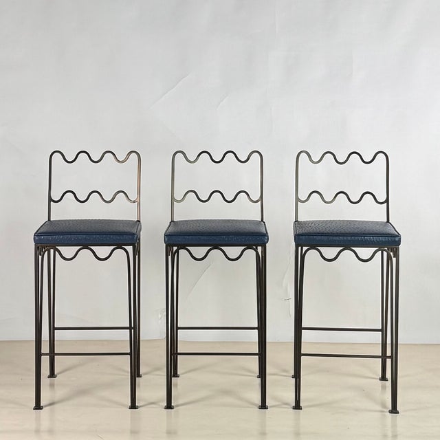 Pair of 'Méandre' Counter Stools by Design Frères For Sale - Image 9 of 9