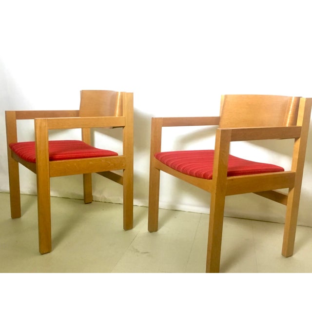 Unique, large and comfortable armchairs by Harvey Probber. These chairs are a bit wider and deeper than typical Solid...