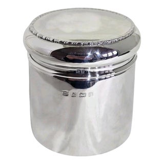 Antique George V Sterling Silver Vanity Jar from S W Smith & Co., Birmingham, 1919 For Sale