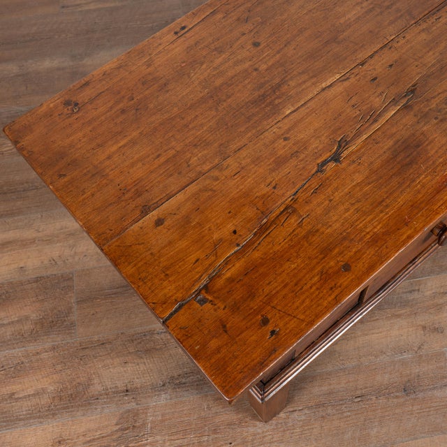 19th-Century French Walnut Coffee Table With Three Drawers For Sale - Image 6 of 16