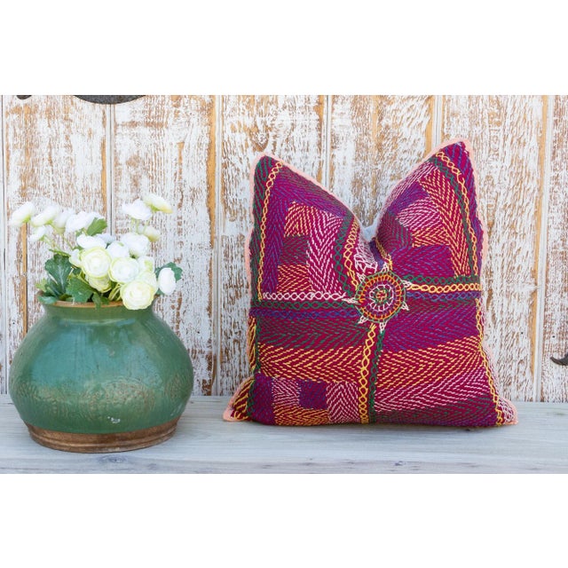 Early 21st Century Lilac Sindh Sami Square Pillow For Sale - Image 5 of 6