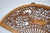 Chestnut Japanese Rosewood Scuptured Wall Fan With Cherry Blossom Birds and Bamboo Trees For Sale - Image 8 of 9