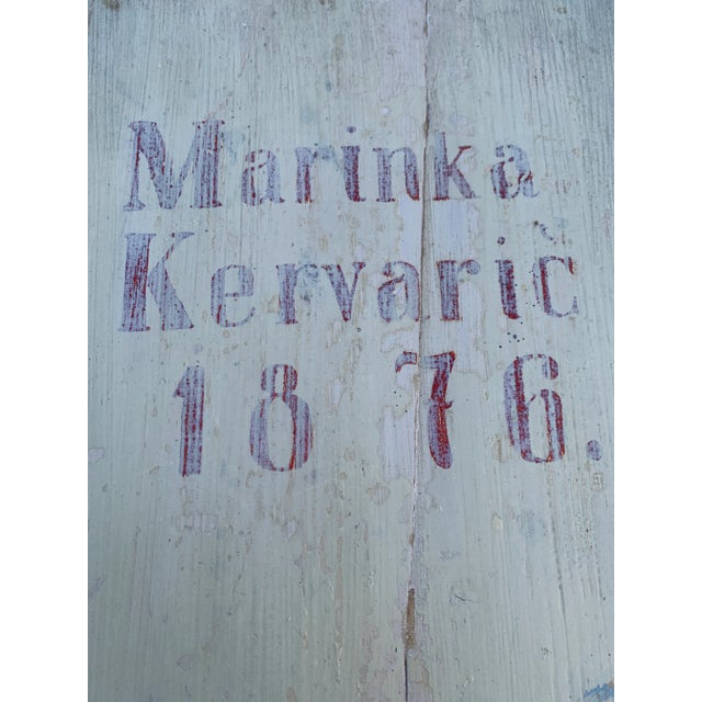 Antique Primitive French Pine Document Box Old Paint For Sale - Image 12 of 12