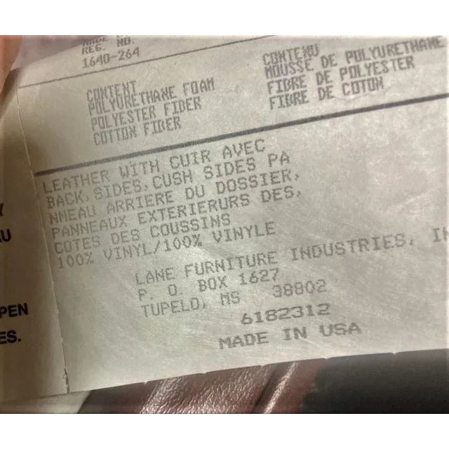 Late 20th Century Late 20th Century Vintage Lane Furniture Leather Recliner For Sale - Image 5 of 6