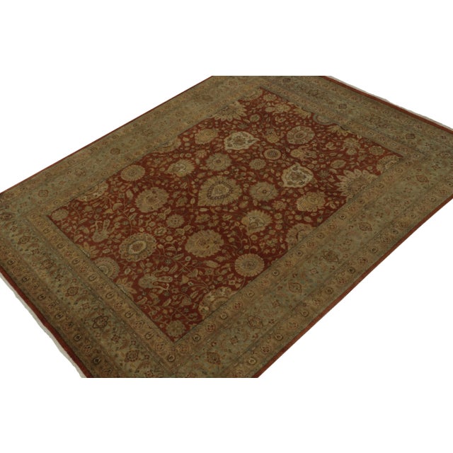 Traditional Rug & Kilim’s Persian Tabriz Style Rug in Red With Gold and Beige Floral Pattern For Sale - Image 3 of 8