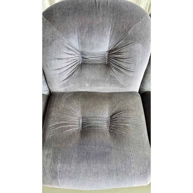 Space Age Velvet and Chrome 3-Seater Sofa attributed to Adriano Piazzesi, Italy, 1960s For Sale - Image 12 of 18