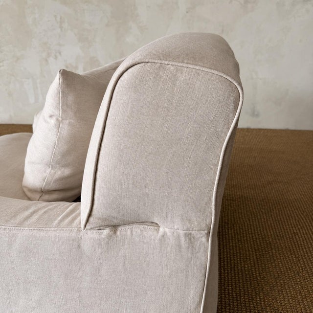 Bruce Chair - Belgian Inspired Roll Slip Covered in 100% Linen For Sale - Image 4 of 15