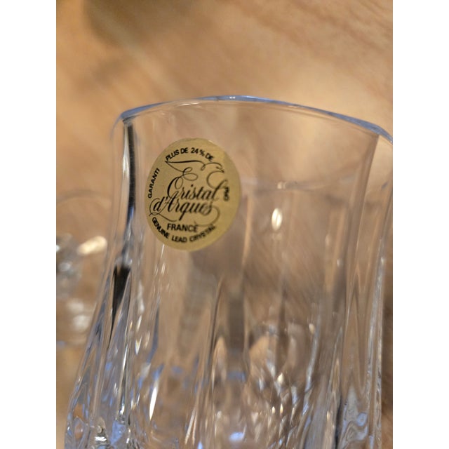 Metal 1960s Long Stem 24% Lead Crystal Champagne Glasses With Candy Dish - Set of 5 For Sale - Image 7 of 7