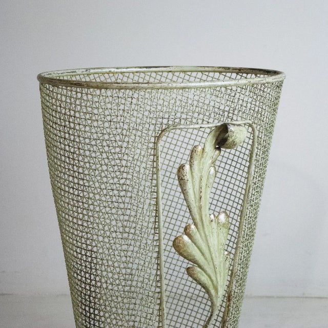 Gio Ponti Metal Umbrella Stand with Embellished Leaf, 1950s For Sale - Image 4 of 7