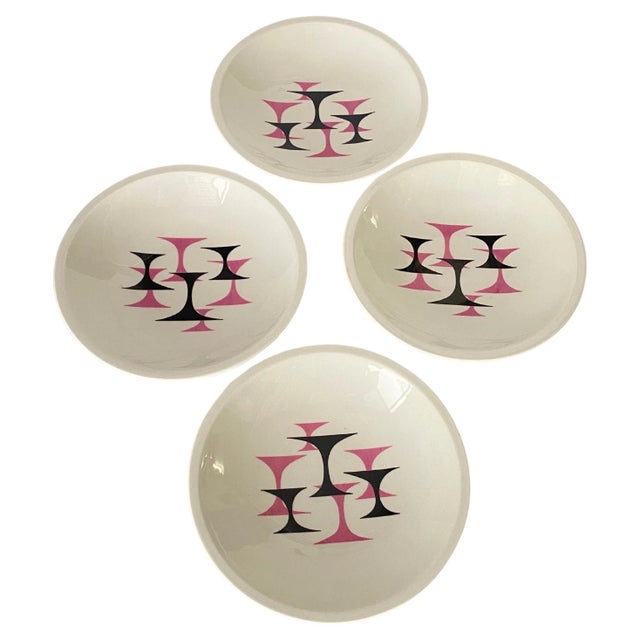 20th Century French Modernist Ceramic Plates with Geometrical Pattern Decor, Set of 4 For Sale - Image 11 of 11