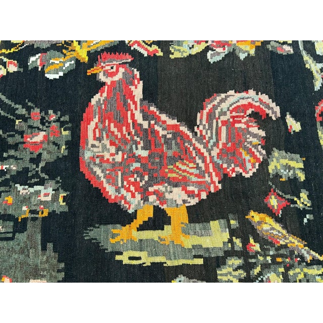 Ebony Oversized 1929 Dated Balkan Naive Figural Textile Art Masterpiece For Sale - Image 8 of 17