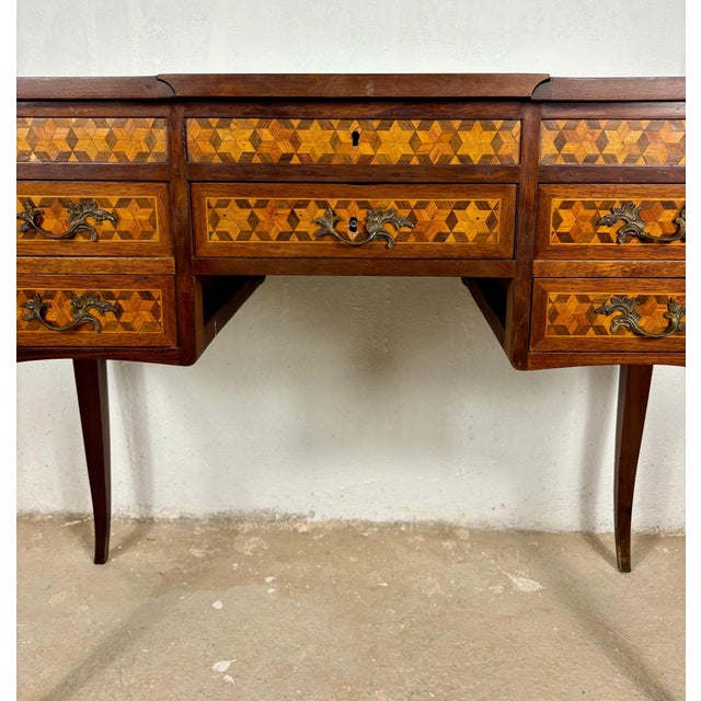 20th Century Spanish Marquetry Vanity Desk with Drop Leaves For Sale - Image 16 of 18