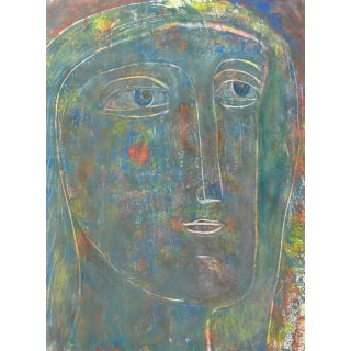 Celia Roberts "Head" Contemporary Mixed Media on Paper 2017 For Sale