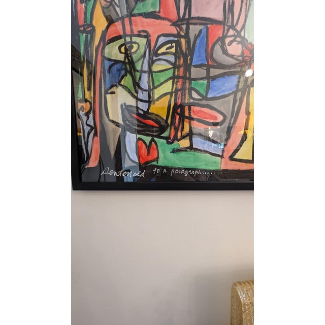 Abstract Abstract Expressionist Style Mixed Media Painting For Sale - Image 3 of 3