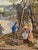 1970s Vintage French By The Lake Jacquard Tapestry in the style of Aubusson, 1970s For Sale - Image 5 of 18