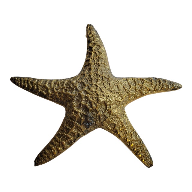 Large Mid-Century Brass Starfish Wall or Tabletop Accent For Sale