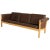 Wood Danish Three-Seat Sofa in Oak and Brown Leather by Hans J. Wegner for Getama, 1960s For Sale - Image 7 of 7