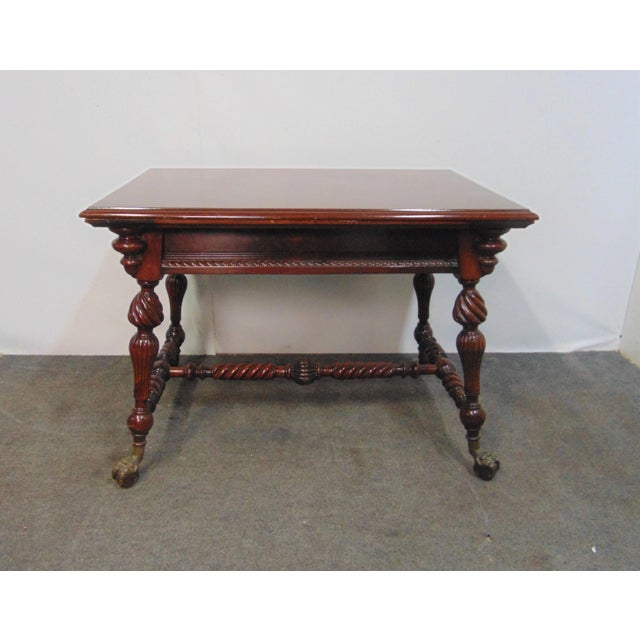 Merklin Victorian Mahogany Spiral Twist Center Table For Sale - Image 9 of 9