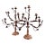 Vintage Italian or French Style Solid Brass Five-Light Floral Tole Candelabra With Original Gilt Finish For Sale