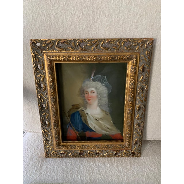 Realism 18th Century Reverse Painted Image on Glass For Sale - Image 3 of 13