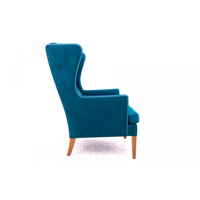 Set of 20th Century Wingback Armchair with Ottoman, Denmark, 1950s For Sale - Image 11 of 16