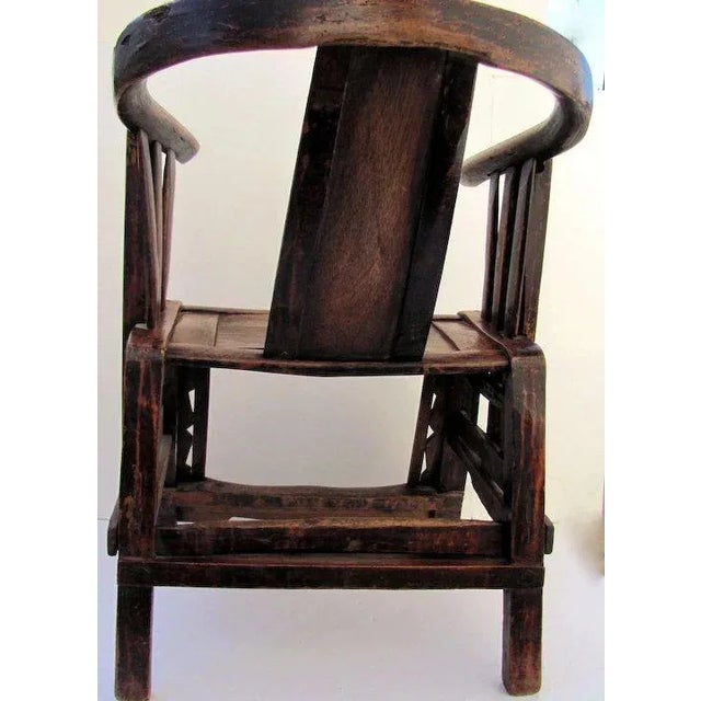 Early 18th Century Chinese Horseshoe back Arm Chair For Sale - Image 5 of 7