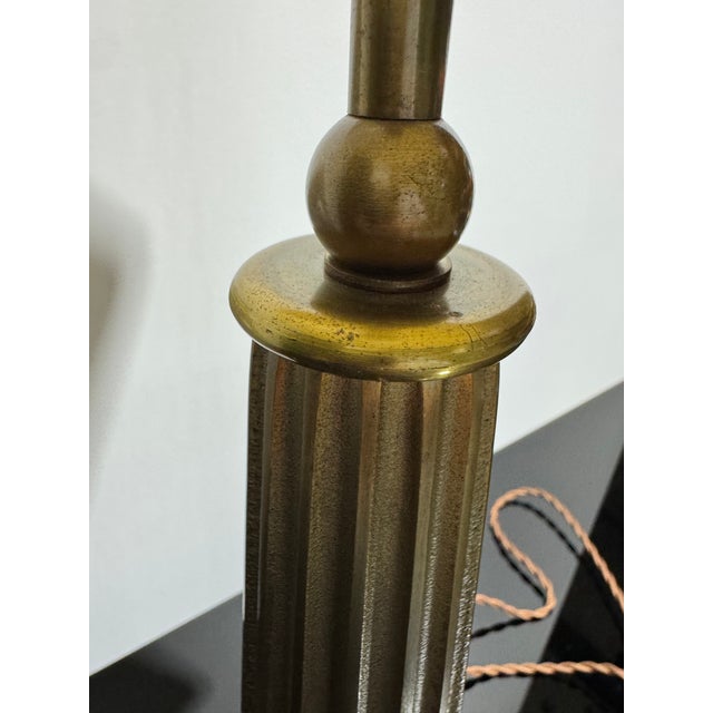 Vintage Cast Brass Table Lamp French 1970's For Sale - Image 10 of 14