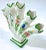 Vintage Portuguese floral ceramic tulipiere vase. Hand-painted floral accents. Marked: "RCCI, Made In Portugal, Hand...