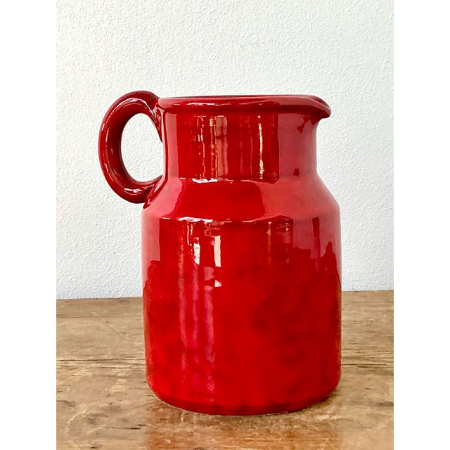 Ceramic Vintage 1960s Italian Glazed Ceramic Pitcher For Sale - Image 7 of 12