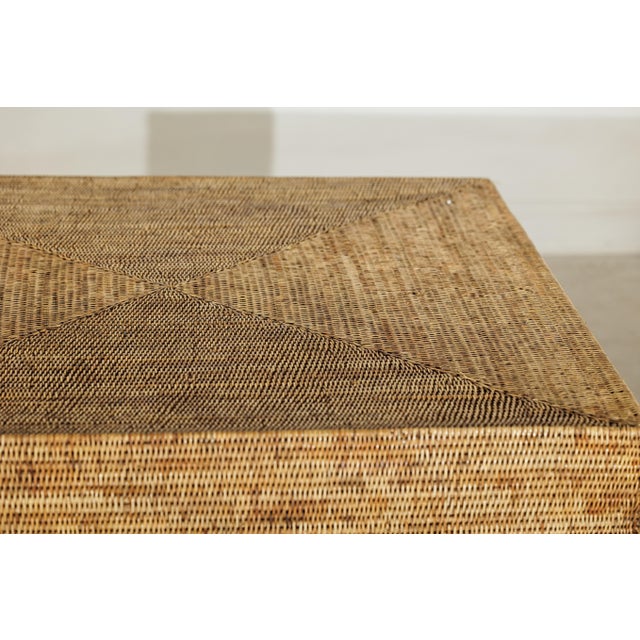 Late 20th Century Large Square Rattan Coffee Table with Removable Lid and Hidden Storage For Sale - Image 12 of 18