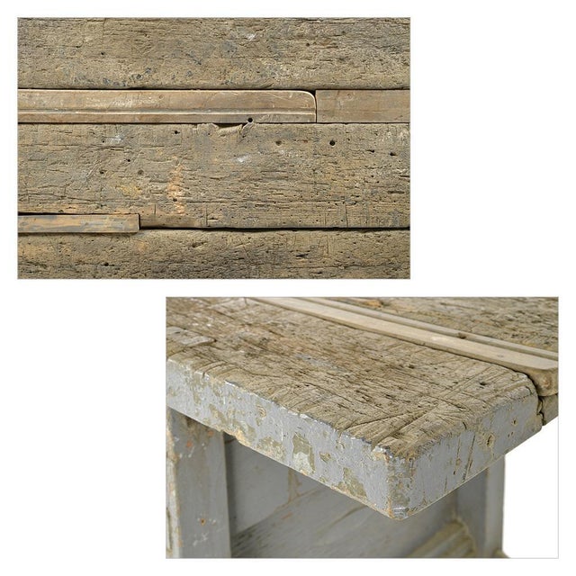 Workbench in Weathered Solid Wood For Sale - Image 4 of 8