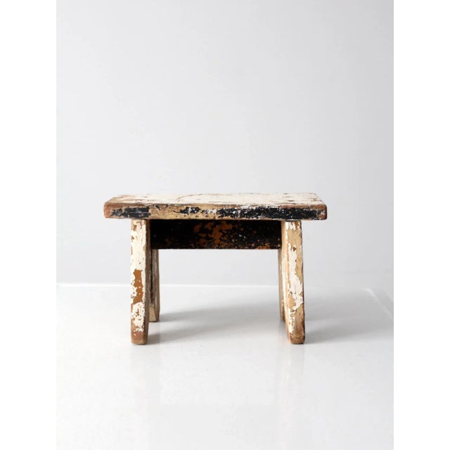 Late 19th Century Antique Wooden Milk Stool For Sale - Image 5 of 7