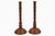 Antique Pair Mahogany Tall Turned Candlesticks For Sale - Image 4 of 7