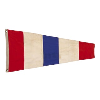 Reconstructed Vintage Cotton Nautical Signal Flag For Sale