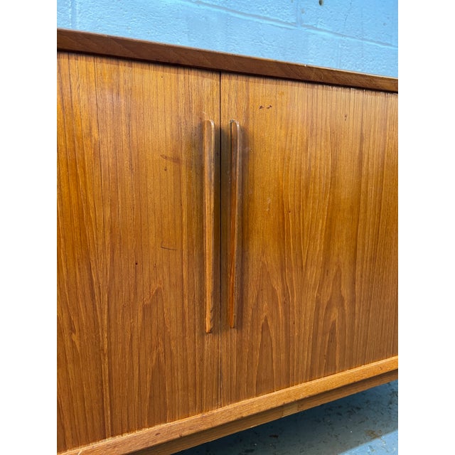 Mid-Century Modern Teak Credenza W/ Tambour Doors For Sale - Image 15 of 18